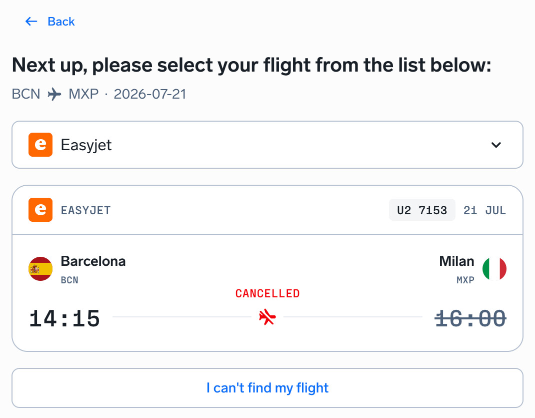 AirHelp flight compensation checker screenshot