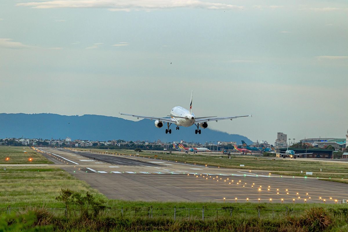 Plane taking off at the airport