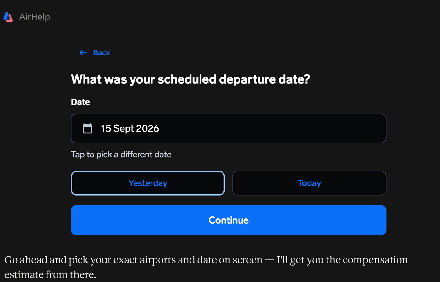 Confirming the scheduled departure date