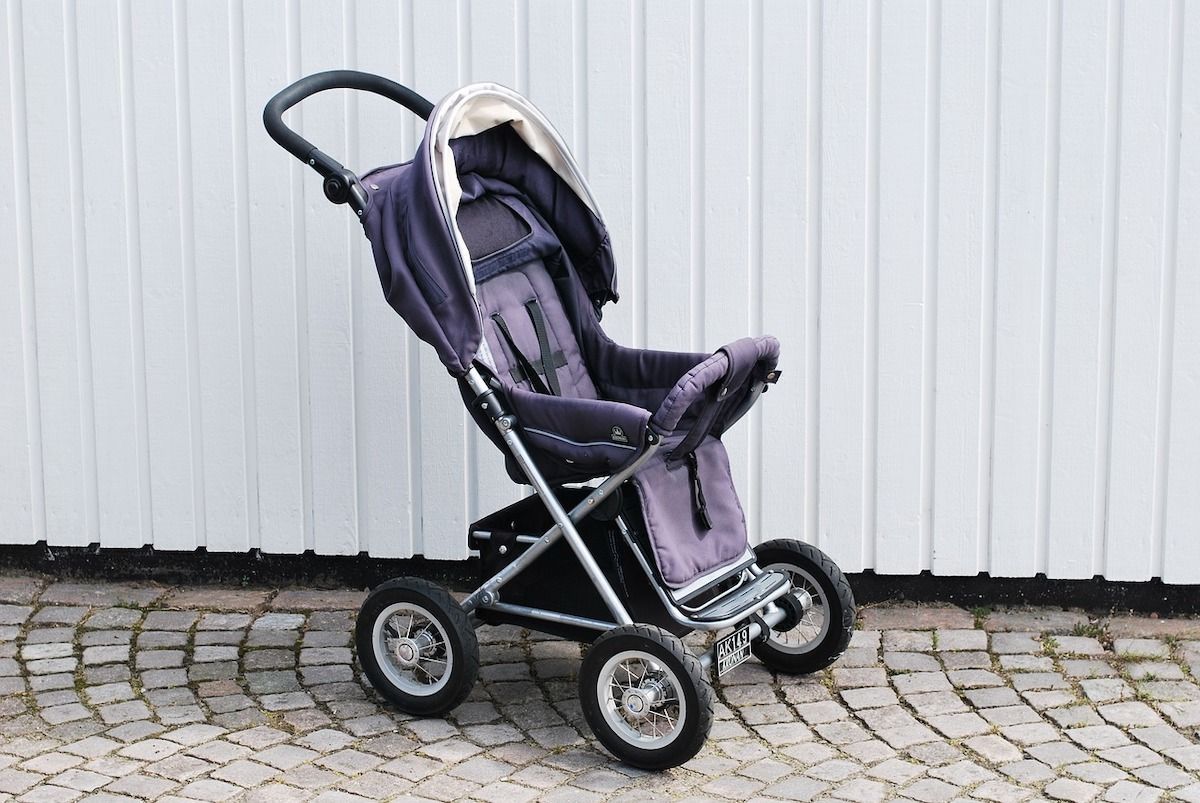 A black baby stroller