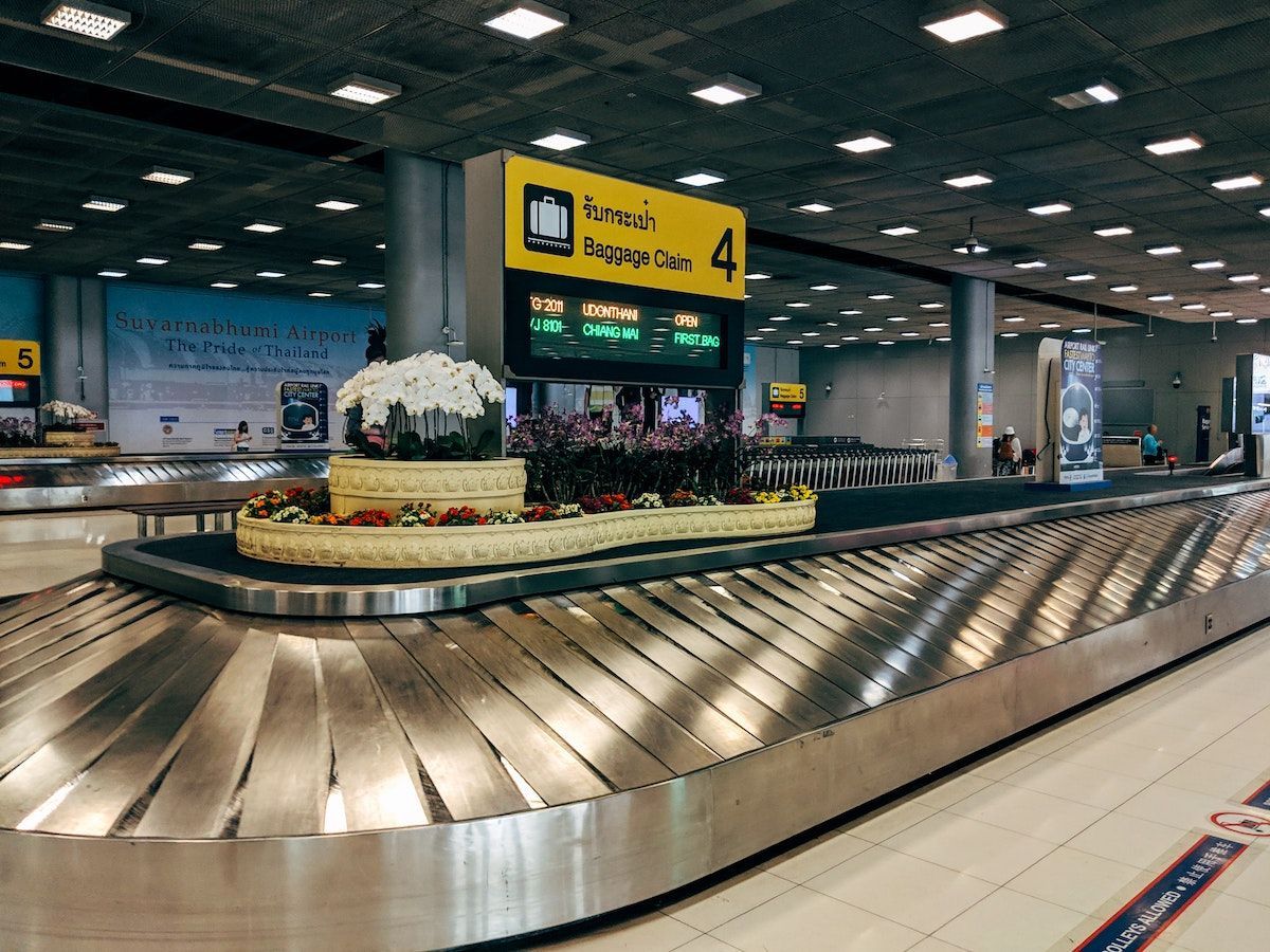 Baggage claim at an airport