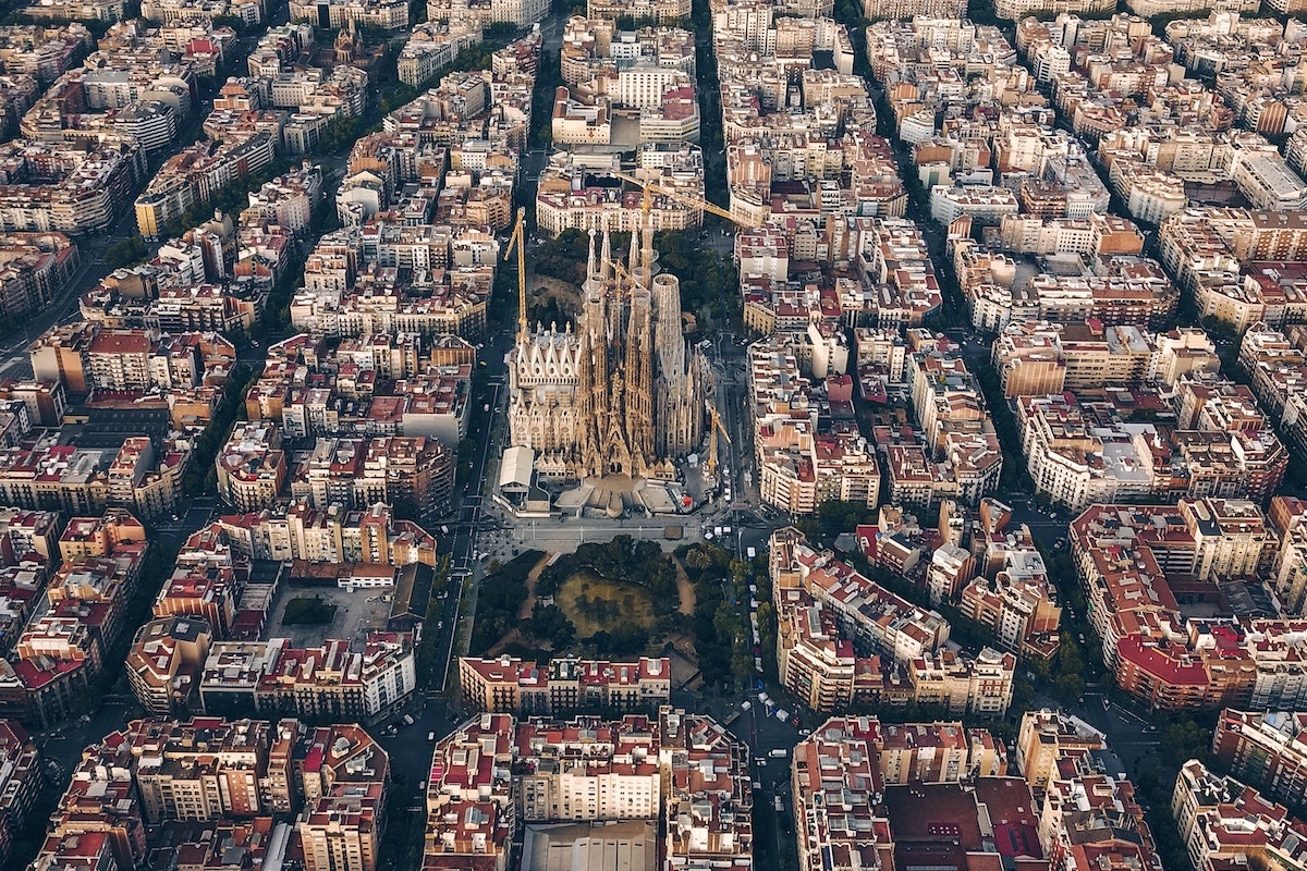 Aerial view of Barcelona