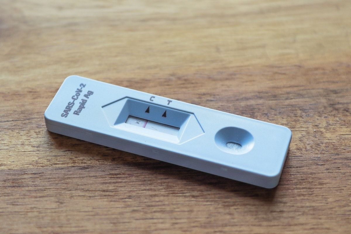 Antigen rapid test for Covid-19 depicting a negative result