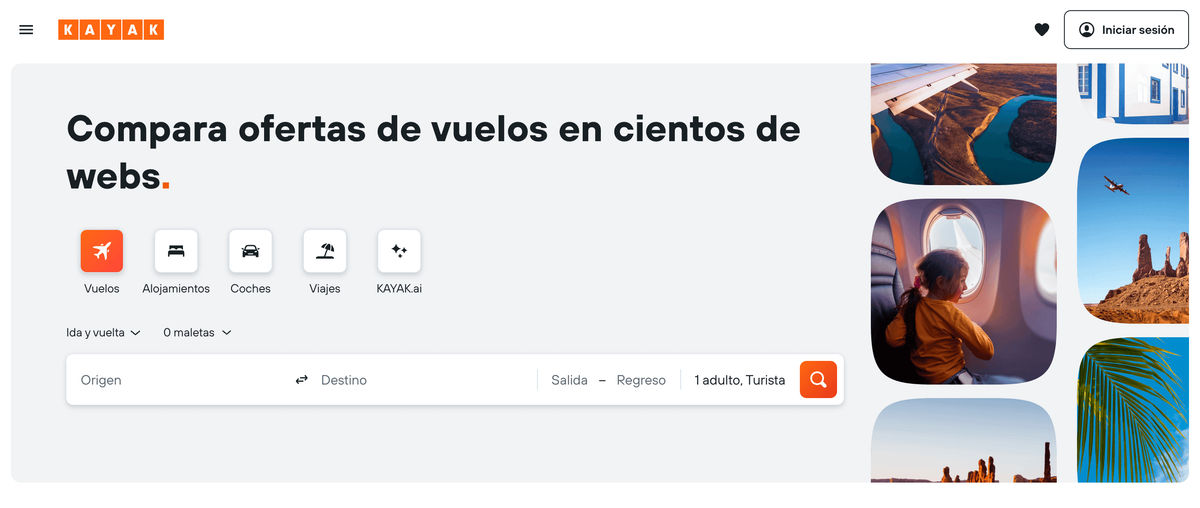 Buscador de vuelos Kayak