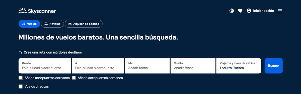 Buscador de vuelos SkyScanner