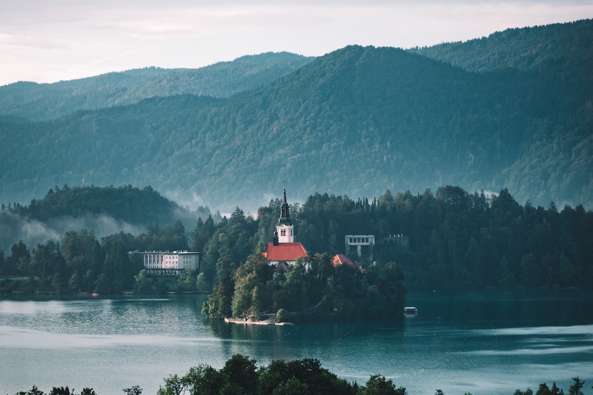 Island in Radovljica, Slovenia