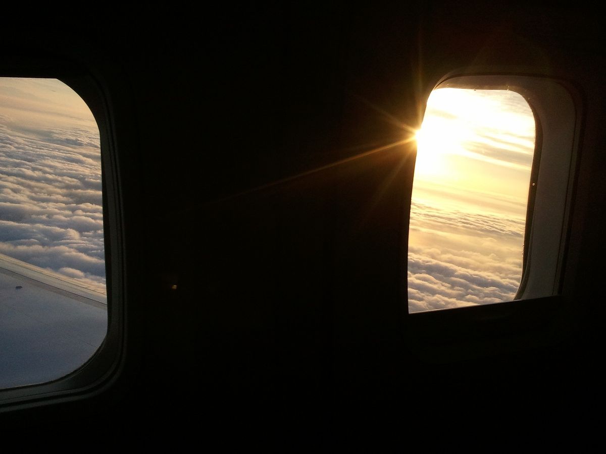 View of window seat airplane