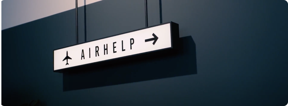 Airhelp lettering with right arrow
