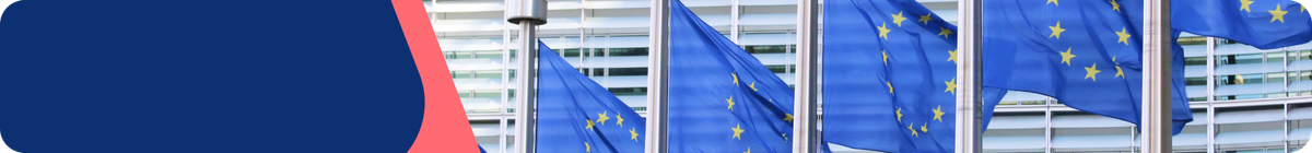 A collection of 5 EU flags fly in the air