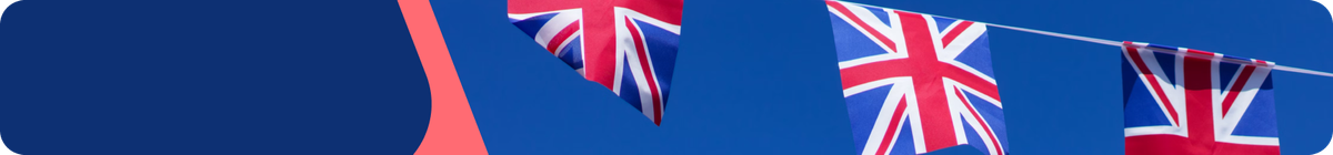 A Union Jack flag flies through the air