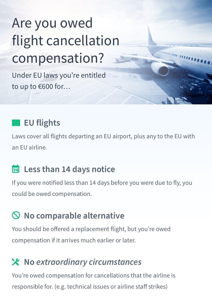 How much is your flight cancellation compensation?