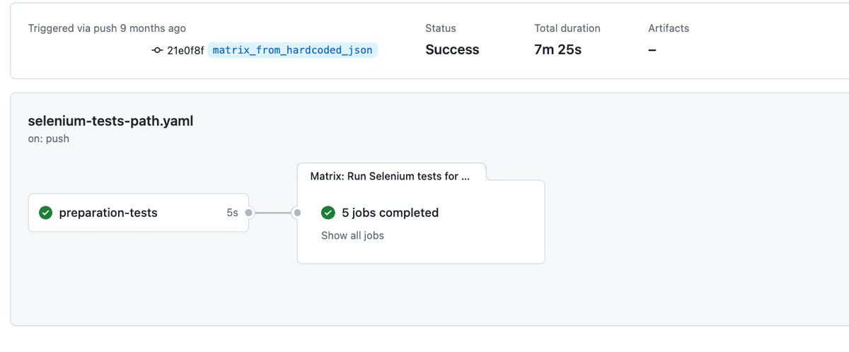 Run Selenium tests on GitHub Actions - second approach