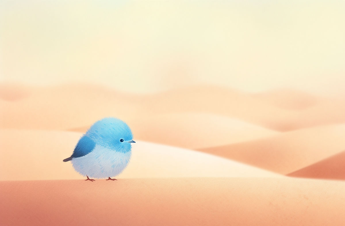 Image showing a sparrow migrating through a desert